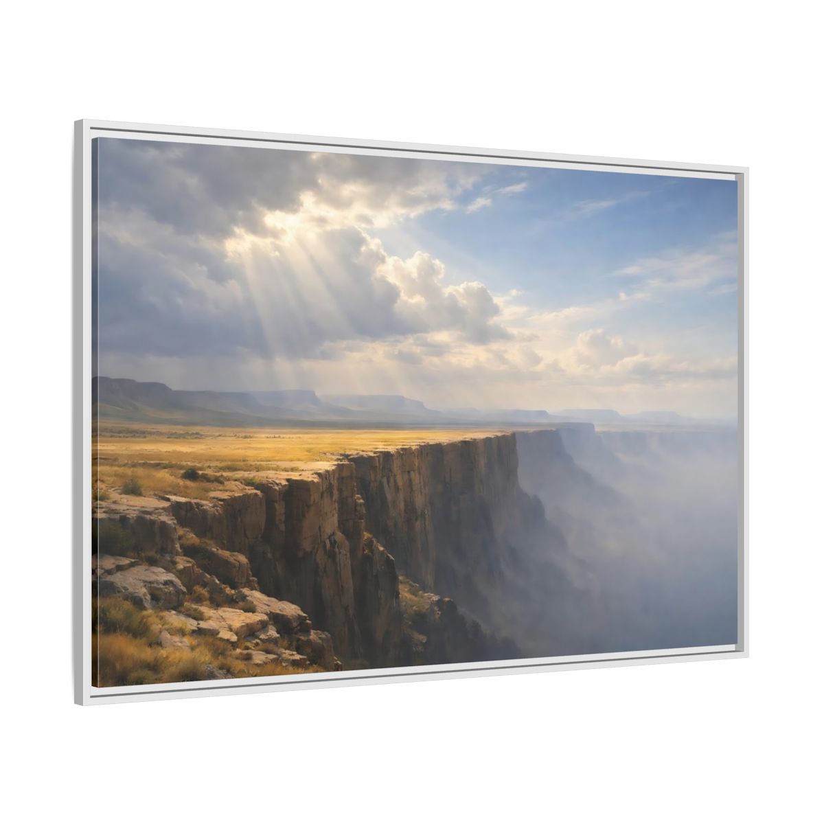Side Mockup 7. Nature Canyon Golden Canyon shown as stretched canvas wall art