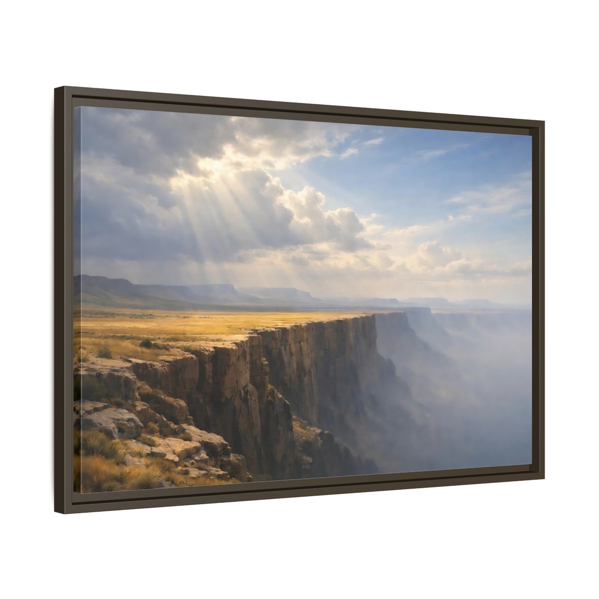 Side Mockup 11. Nature Canyon Golden Canyon shown as stretched canvas wall art