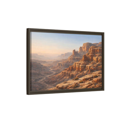 Side Mockup 2. Nature Canyon Landscape Orange And Brown Canyon shown as stretched canvas wall art