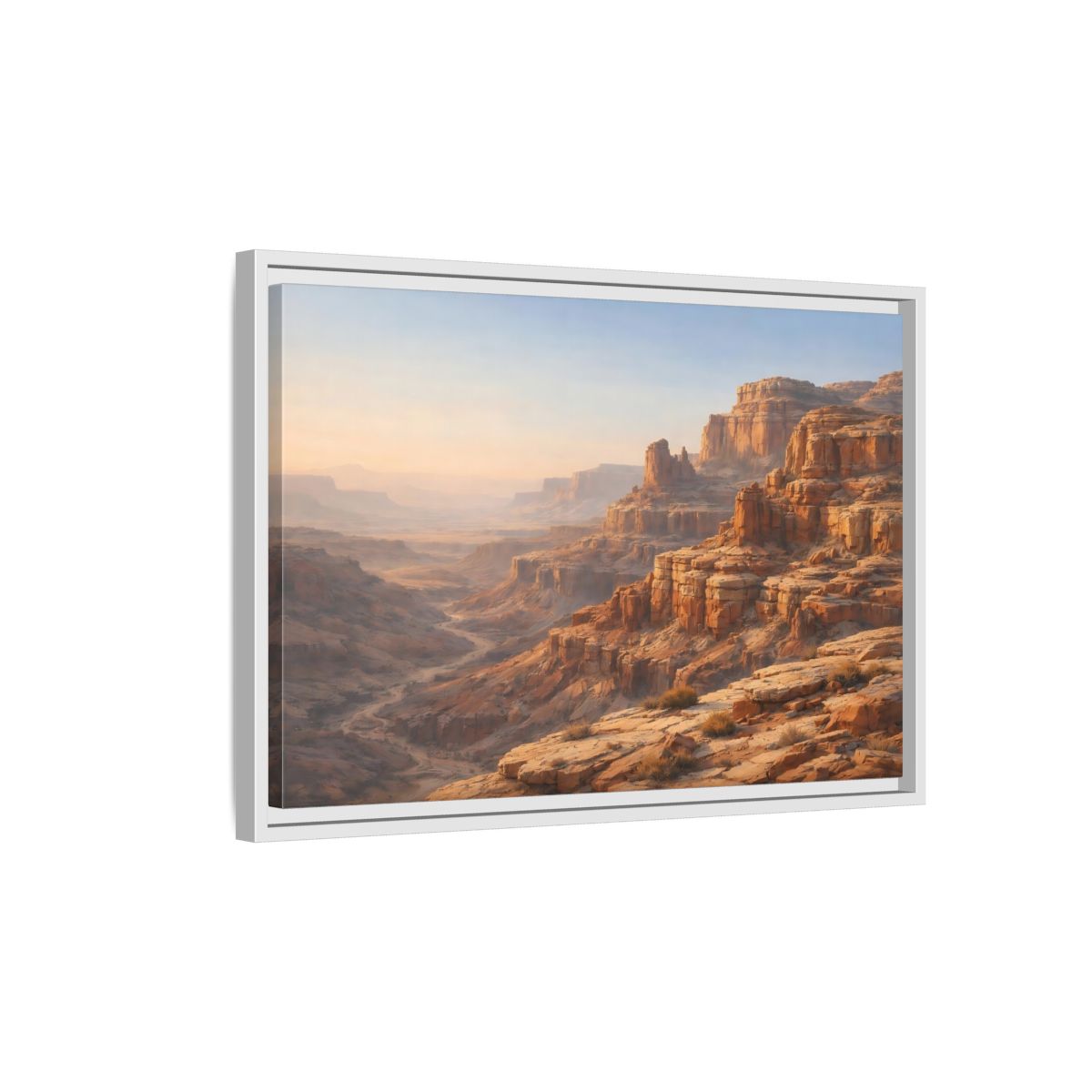 Side Mockup 1. Nature Canyon Landscape Orange And Brown Canyon shown as stretched canvas wall art