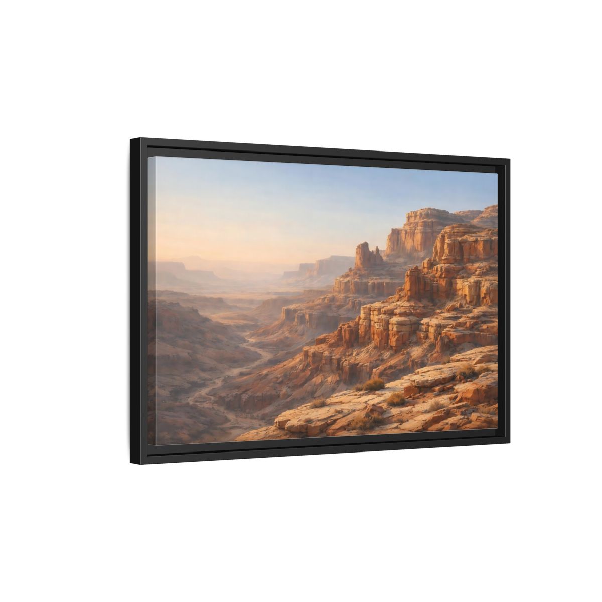 Side Mockup 3. Nature Canyon Landscape Orange And Brown Canyon shown as stretched canvas wall art