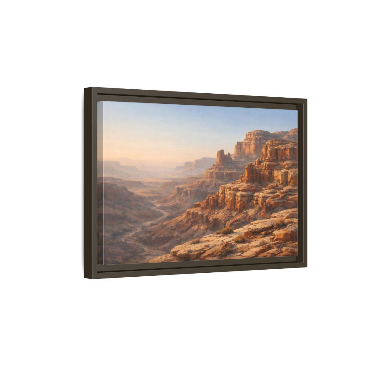 Side Mockup 5. Nature Canyon Landscape Orange And Brown Canyon shown as stretched canvas wall art