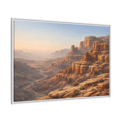 Side Mockup 7. Nature Canyon Landscape Orange And Brown Canyon shown as stretched canvas wall art