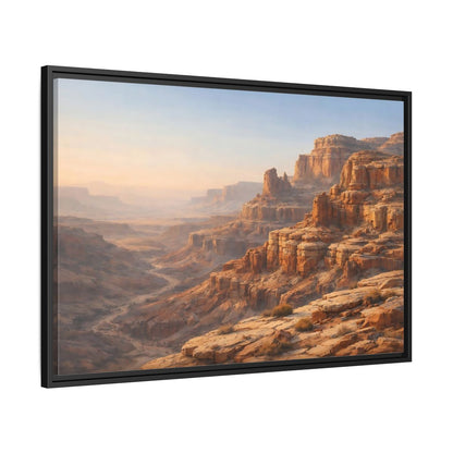 Side Mockup 13. Nature Canyon Landscape Orange And Brown Canyon shown as stretched canvas wall art