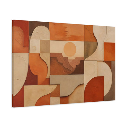Main Mockup. Nature Canyon Landscape Terracotta Abstract shown as stretched canvas wall art