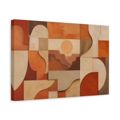 Side Mockup 4. Nature Canyon Landscape Terracotta Abstract shown as stretched canvas wall art