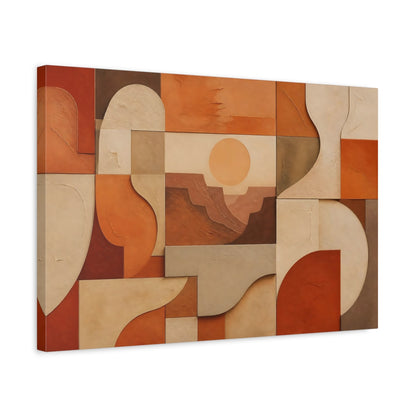 Side Mockup 3. Nature Canyon Landscape Terracotta Abstract shown as stretched canvas wall art