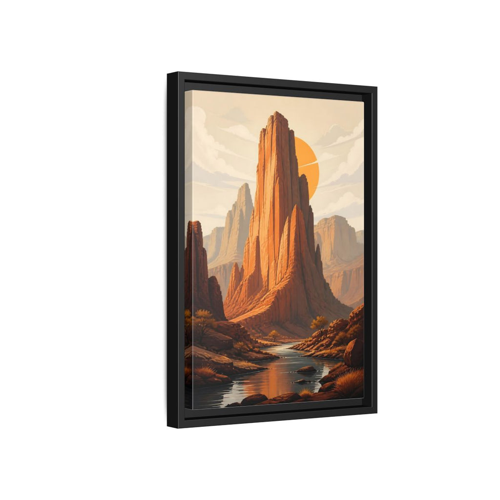 Side Mockup 6. Nature Canyon Mountains Orange Canyon shown as stretched canvas wall art
