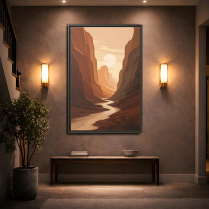 Mockup 2. Nature Canyon Orange Canyon shown as stretched canvas wall art