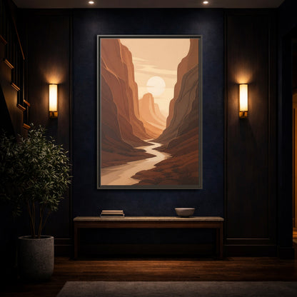 Mockup 4. Nature Canyon Orange Canyon shown as stretched canvas wall art