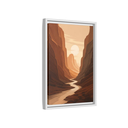 Side Mockup 4. Nature Canyon Orange Canyon shown as stretched canvas wall art