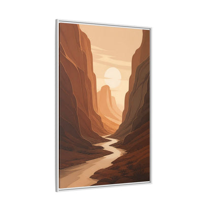 Side Mockup 7. Nature Canyon Orange Canyon shown as stretched canvas wall art