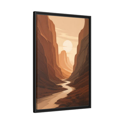 Side Mockup 14. Nature Canyon Orange Canyon shown as stretched canvas wall art