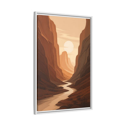 Side Mockup 10. Nature Canyon Orange Canyon shown as stretched canvas wall art
