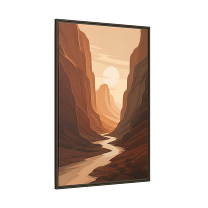 Side Mockup 8. Nature Canyon Orange Canyon shown as stretched canvas wall art