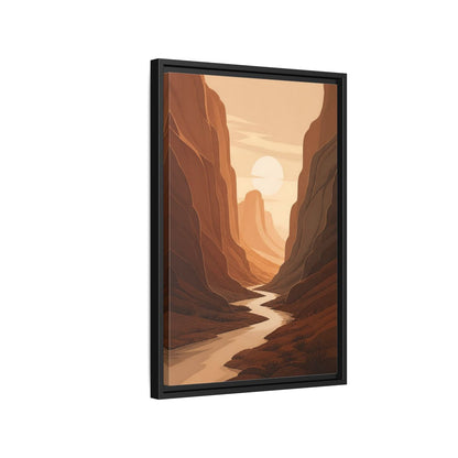 Side Mockup 3. Nature Canyon Orange Canyon shown as stretched canvas wall art