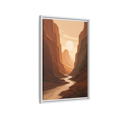 Side Mockup 1. Nature Canyon Orange Canyon shown as stretched canvas wall art