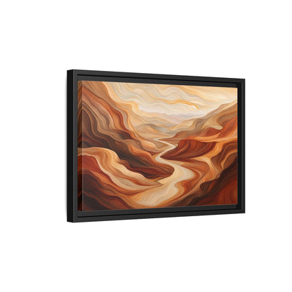 Side Mockup 6. Nature Canyon River Brown And Orange Landscape shown as stretched canvas wall art