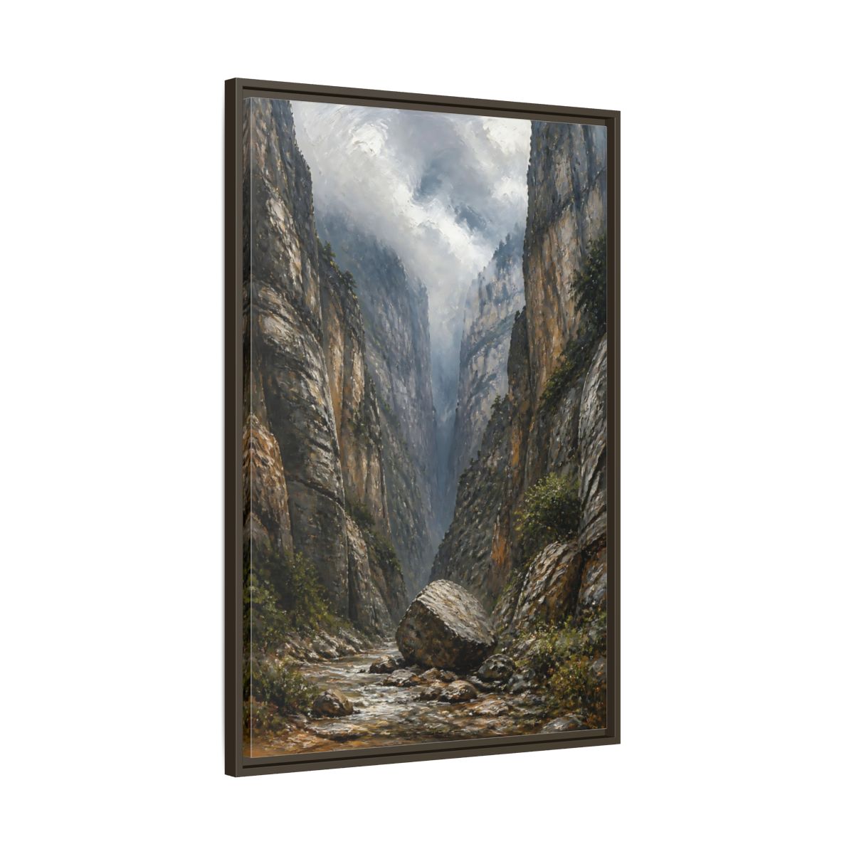Main Mockup. Nature Canyon River Canyon Landscape shown as stretched canvas wall art