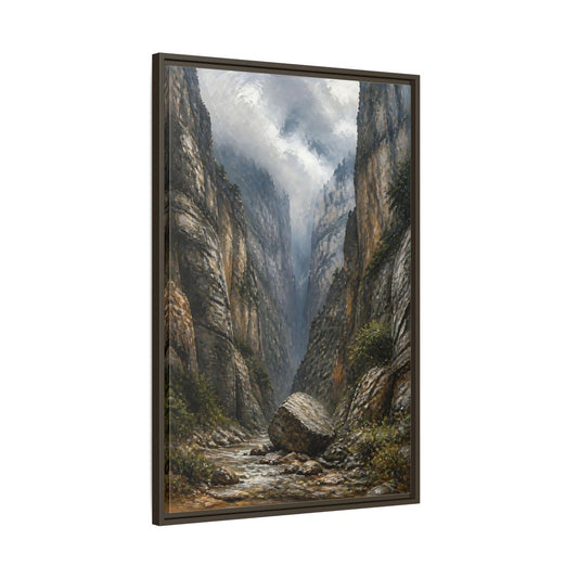 Main Mockup. Nature Canyon River Canyon Landscape shown as stretched canvas wall art