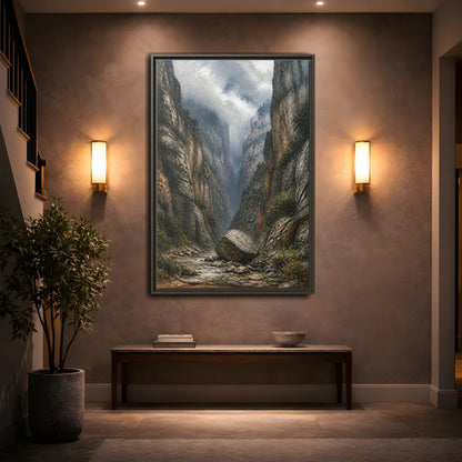Mockup 2. Nature Canyon River Canyon Landscape shown as stretched canvas wall art