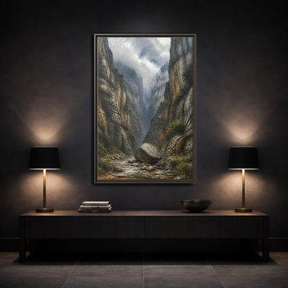 Mockup 3. Nature Canyon River Canyon Landscape shown as stretched canvas wall art
