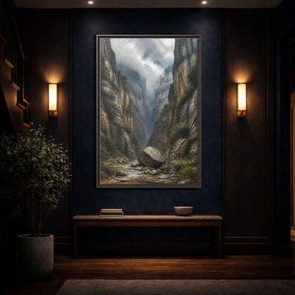 Mockup 4. Nature Canyon River Canyon Landscape shown as stretched canvas wall art