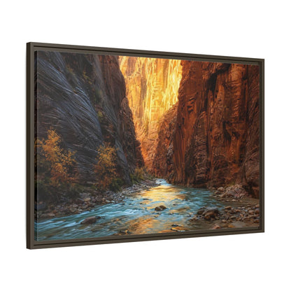 Main Mockup. Nature Canyon River Canyon River Landscape shown as stretched canvas wall art