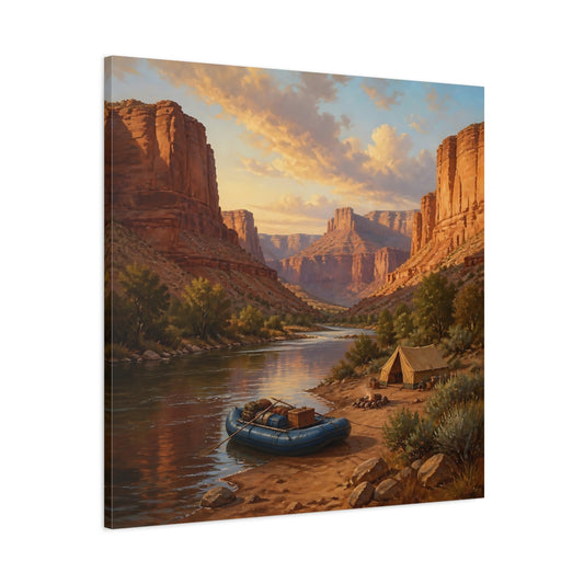 Main Mockup. Nature Canyon River Canyon River Landscape shown as stretched canvas wall art
