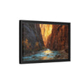 Side Mockup 6. Nature Canyon River Canyon River Landscape shown as stretched canvas wall art