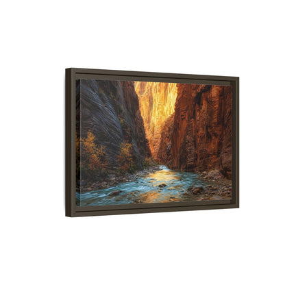 Side Mockup 5. Nature Canyon River Canyon River Landscape shown as stretched canvas wall art