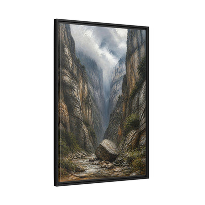 Side Mockup 13. Nature Canyon River Canyon Landscape shown as stretched canvas wall art