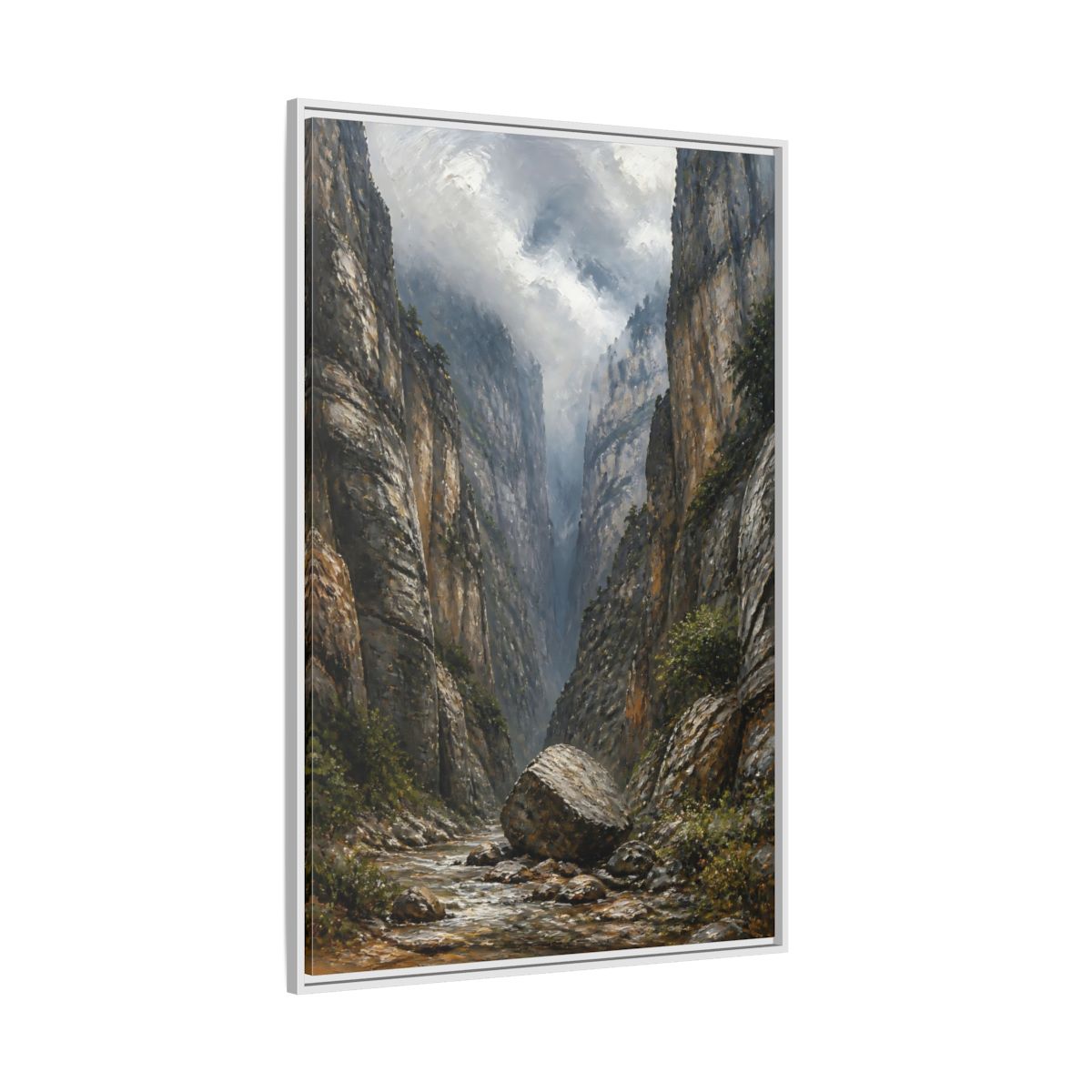 Side Mockup 7. Nature Canyon River Canyon Landscape shown as stretched canvas wall art