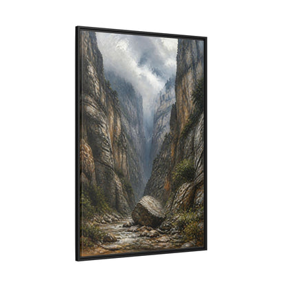 Side Mockup 12. Nature Canyon River Canyon Landscape shown as stretched canvas wall art