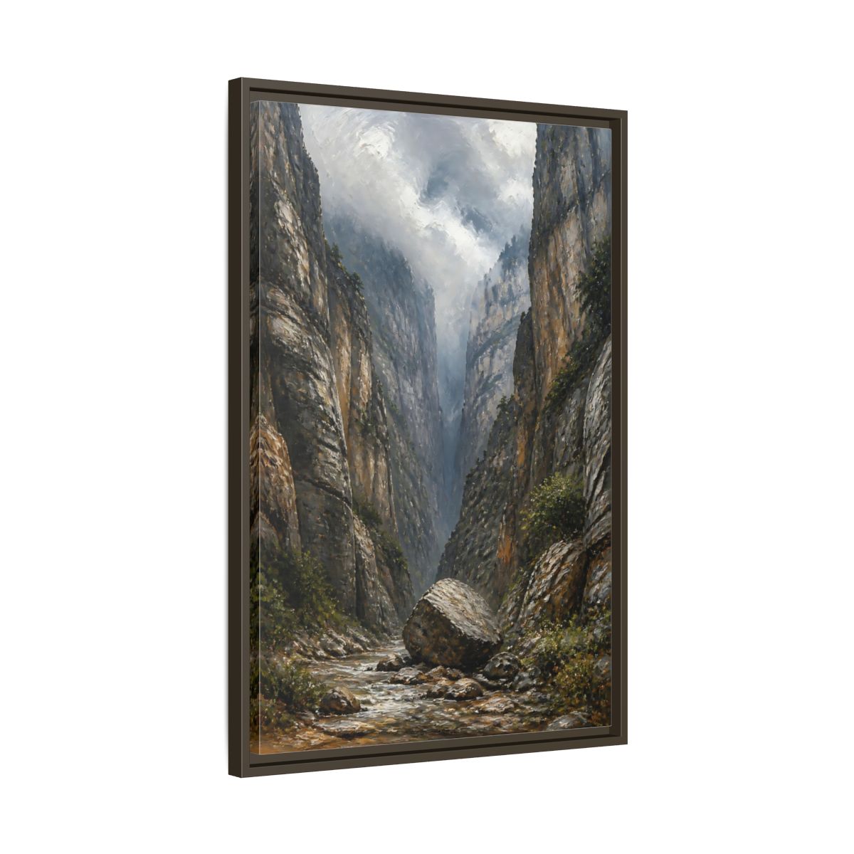 Side Mockup 11. Nature Canyon River Canyon Landscape shown as stretched canvas wall art