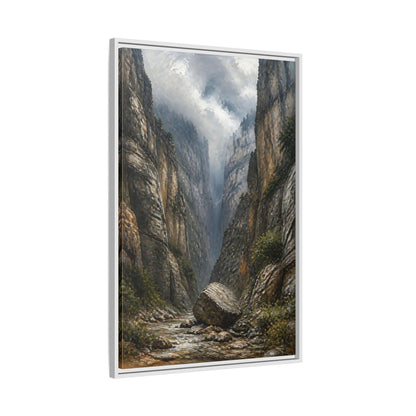 Side Mockup 9. Nature Canyon River Canyon Landscape shown as stretched canvas wall art