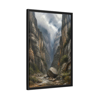 Side Mockup 14. Nature Canyon River Canyon Landscape shown as stretched canvas wall art