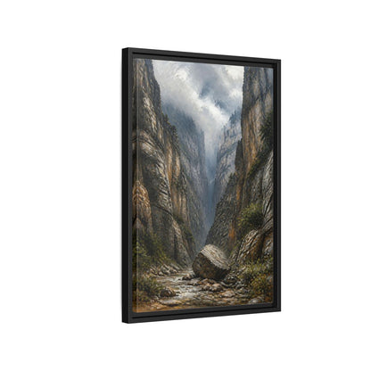 Side Mockup 3. Nature Canyon River Canyon Landscape shown as stretched canvas wall art