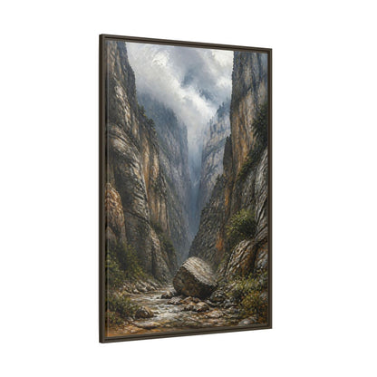 Side Mockup 8. Nature Canyon River Canyon Landscape shown as stretched canvas wall art