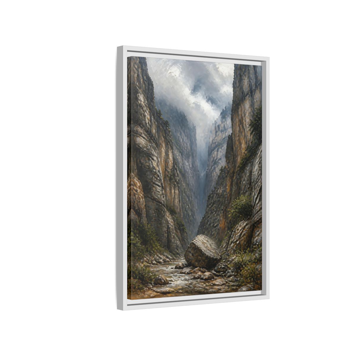 Side Mockup 1. Nature Canyon River Canyon Landscape shown as stretched canvas wall art