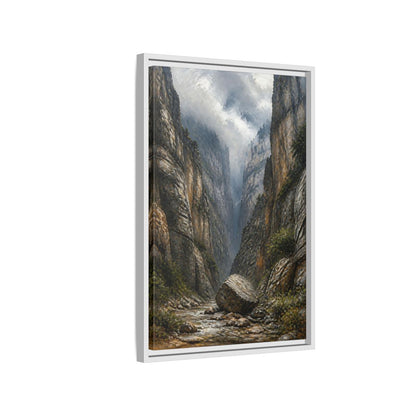Side Mockup 1. Nature Canyon River Canyon Landscape shown as stretched canvas wall art