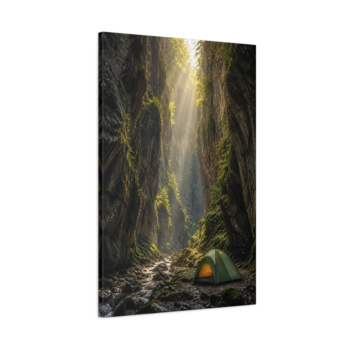 Main Mockup. Nature Canyon Sunlit Canyon shown as stretched canvas wall art