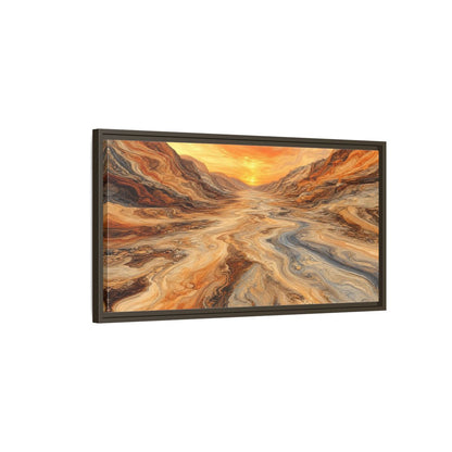Main Mockup. Nature Canyon Valley Orange And Gray Canyon shown as stretched canvas wall art