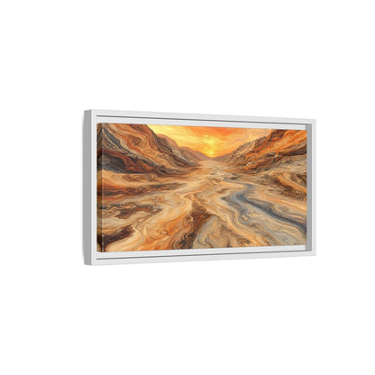 Side Mockup 6. Nature Canyon Valley Orange And Gray Canyon shown as stretched canvas wall art