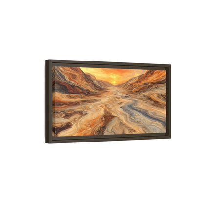 Side Mockup 7. Nature Canyon Valley Orange And Gray Canyon shown as stretched canvas wall art