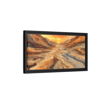 Side Mockup 8. Nature Canyon Valley Orange And Gray Canyon shown as stretched canvas wall art