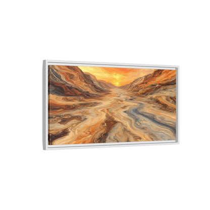 Side Mockup 1. Nature Canyon Valley Orange And Gray Canyon shown as stretched canvas wall art