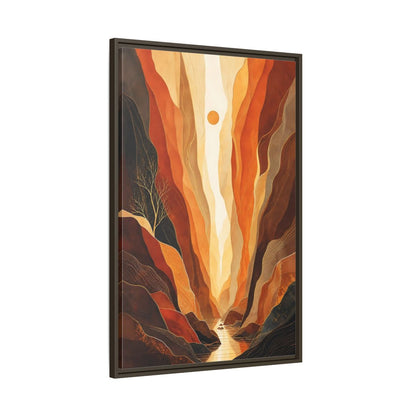 Main Mockup. Nature Canyon Valley Orange Canyon Landscape shown as stretched canvas wall art