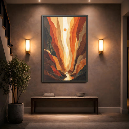 Mockup 2. Nature Canyon Valley Orange Canyon Landscape shown as stretched canvas wall art