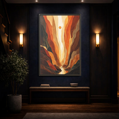 Mockup 4. Nature Canyon Valley Orange Canyon Landscape shown as stretched canvas wall art